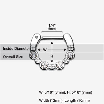 Detail View 1 of Elan Multi-Gem Septum Clicker-Clear Gem
